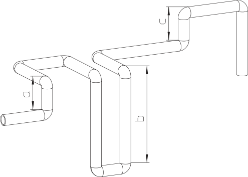 Fig. 9-19: Addition of rising pipe sections in a trace heater